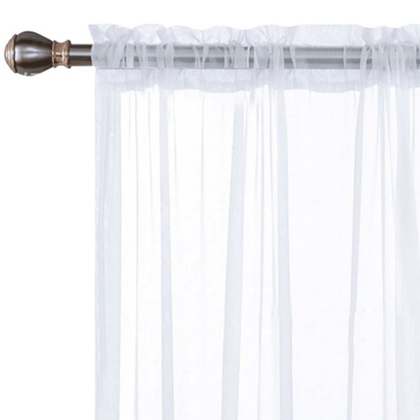 Enhance your decor with these elegant sheer voile curtain panels. Made of semi-transparent polyester, they feature a rod pocket design for easy hanging in your kitchen, bedroom, or living room. Create a romantic ambiance with these beautiful curtains.