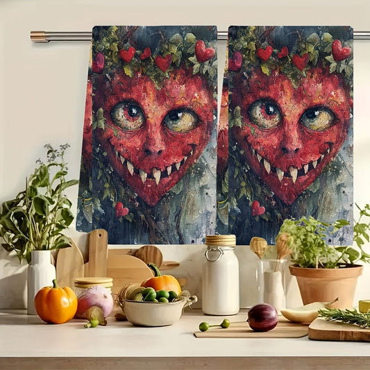 Valentine's Day-themed kitchen towels are here! Get two ultra soft and highly absorbent dish hand towels for your holiday decor. These towels are machine washable and measure 16x24 inches each. Don't miss out on these gorgeous 2KYSYS1217496 towels.