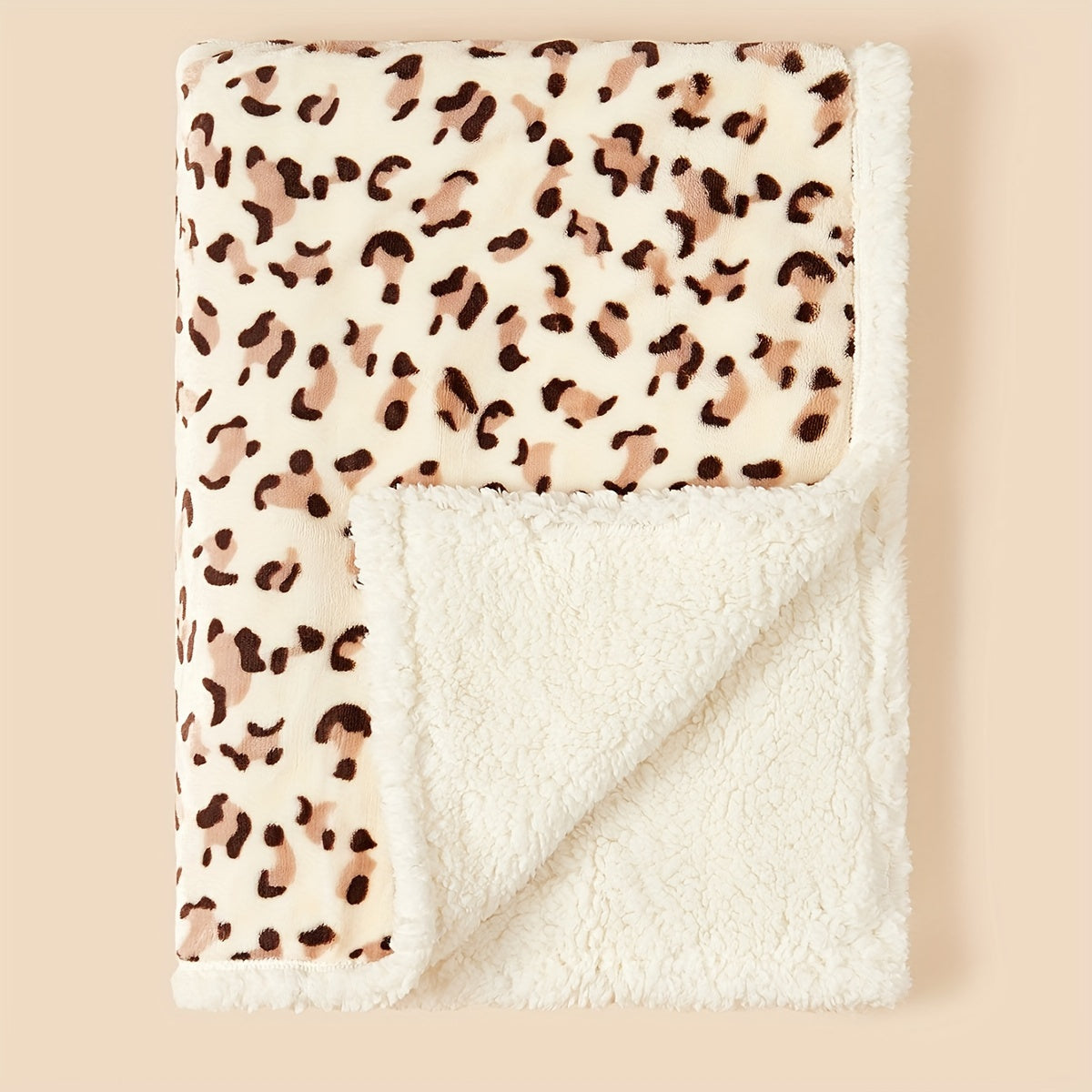 Soft plush baby blanket for stroller and nursery bedding, featuring cute animal print design. This infant double-layer fleece blanket is made from high-quality polyester and is machine washable, suitable for all seasons.