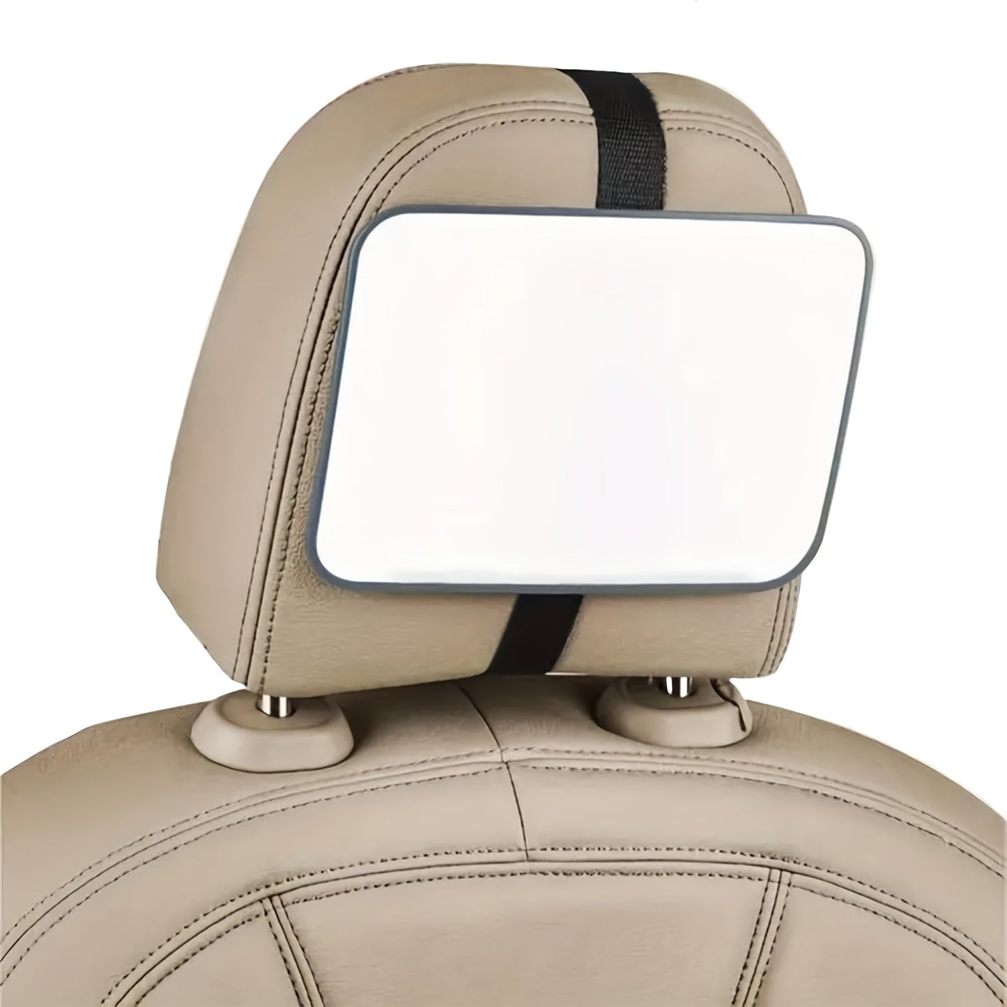 Fully assembled shatterproof 1 piece safety mirror for rear-facing car seats, providing a wide crystal-clear view.