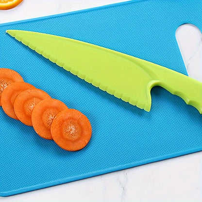 Set of 3 Plastic Bread Knives for Kids, Perfect for Fruit, Cake, Baking, Cheese, Dessert - Safe Kitchen Tools for Food Contact