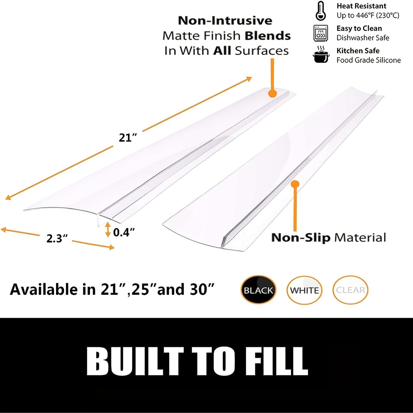 [Top Pick] Stove Counter Gap Cover - This flexible and heat-resistant cover is easy to clean and perfect for sealing spills between appliances, furniture, stoves, ovens, washers, and dryers.