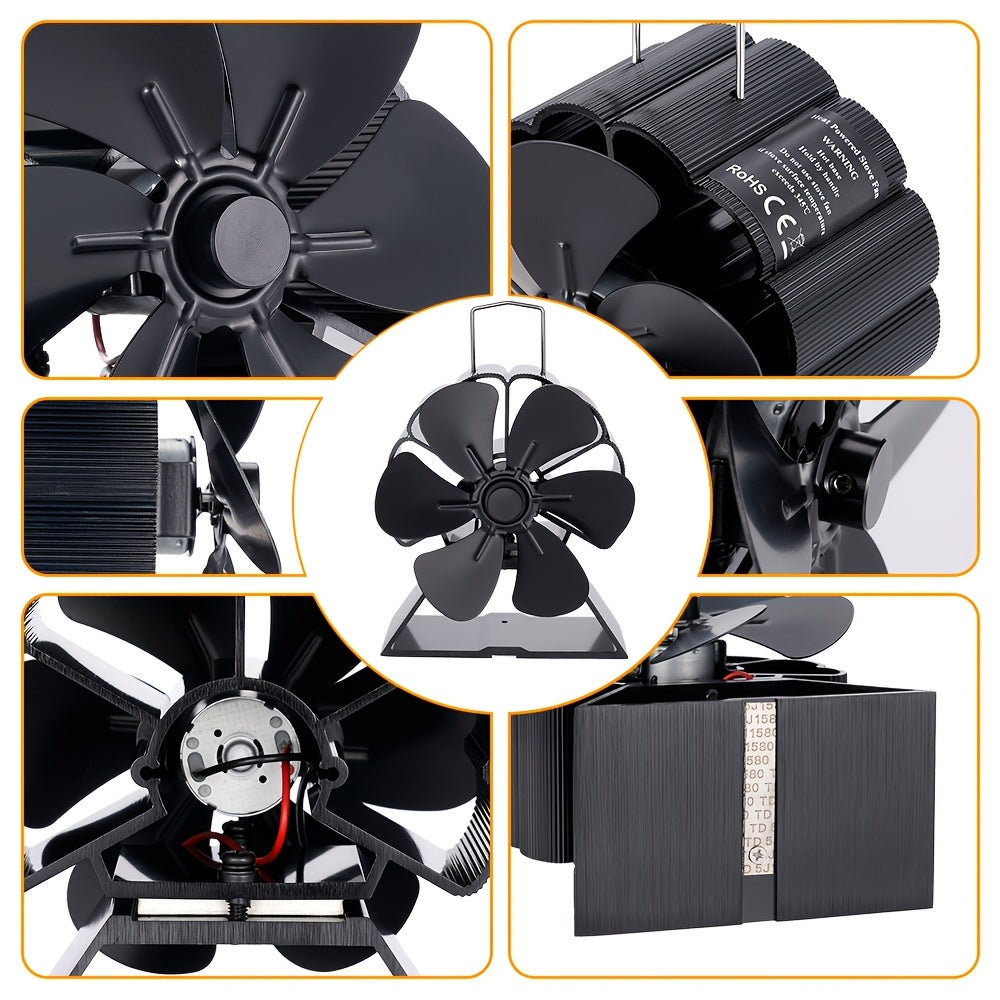 Mini Fireplace Fan in Black, Perfect for Both Indoor and Outdoor Settings