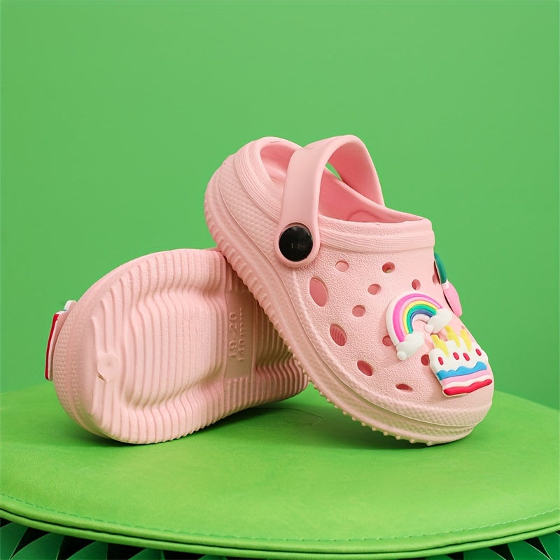 New girls' EVA hole shoes for indoor and outdoor wear. Available for summer activities at home and on the beach.