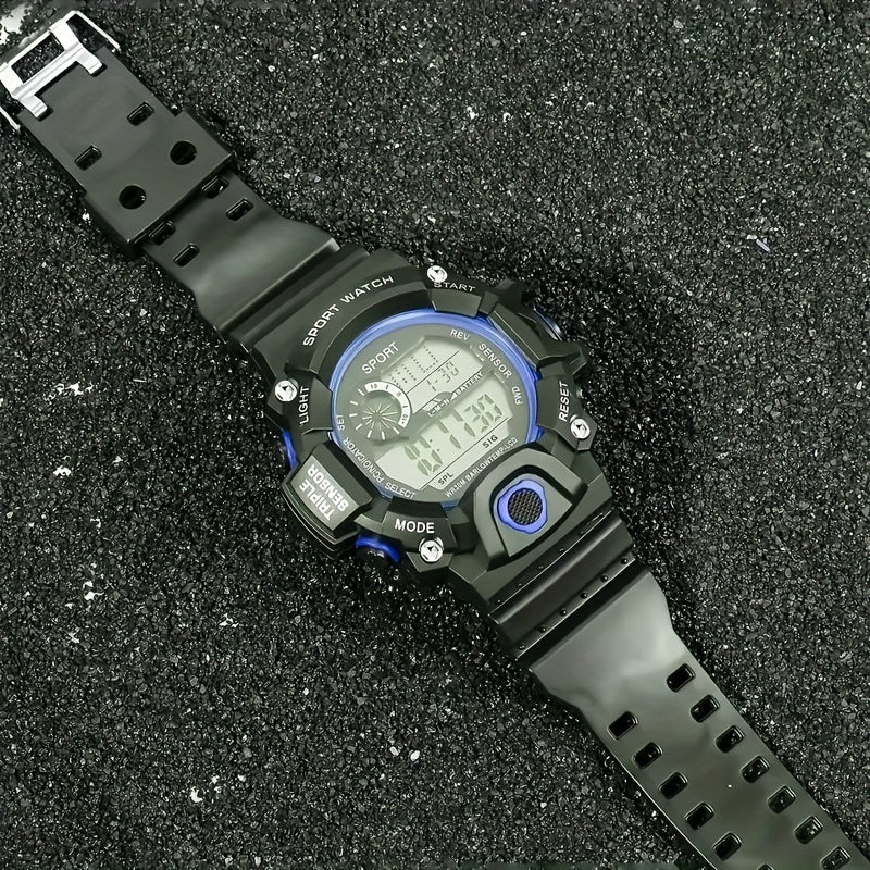 Multi-functional sports watch with electronic features for students, featuring night light, waterproof design, and alarm clock - perfect for teenagers