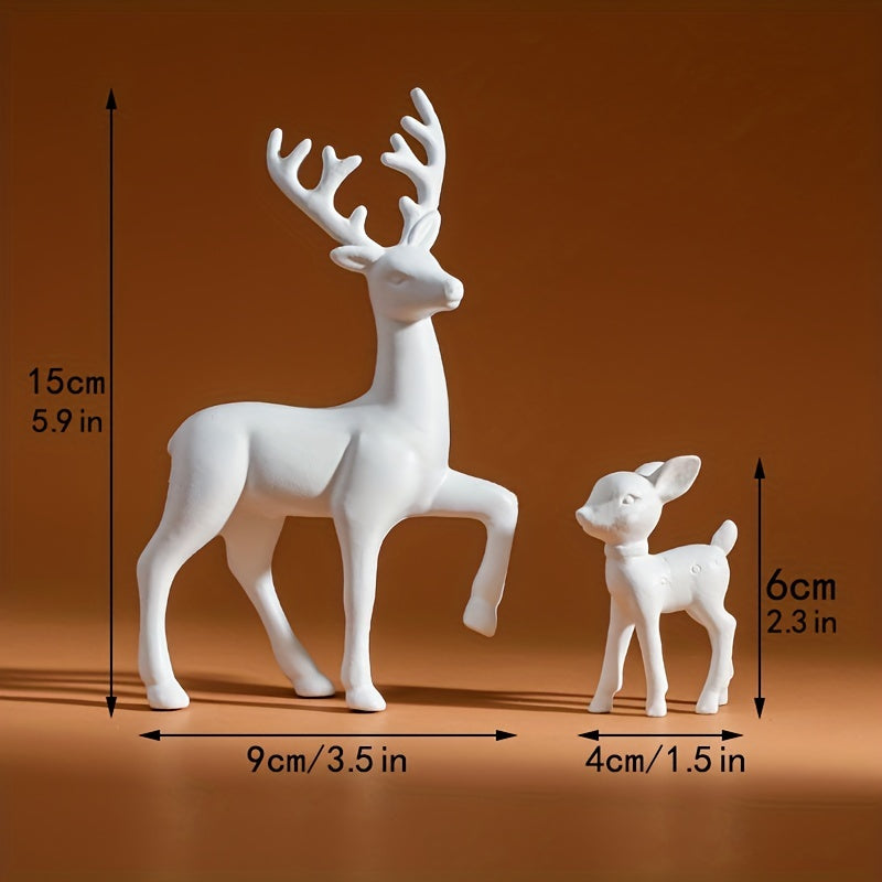 2-piece set of Mother Deer statues for room decor, perfect for kids' rooms or Christmas home decoration.