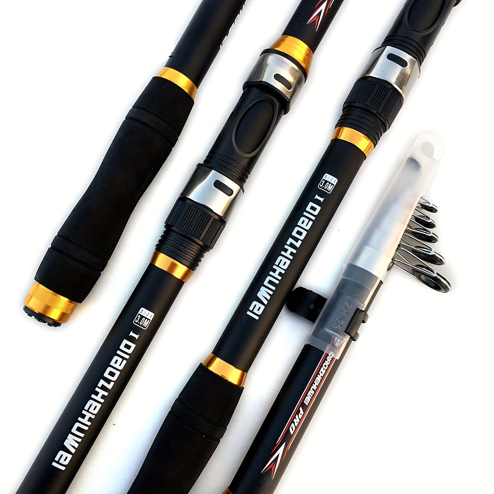 Lightweight and sturdy Telescopic Carbon Fiber Fishing Rod for long-distance casting and sea fishing.