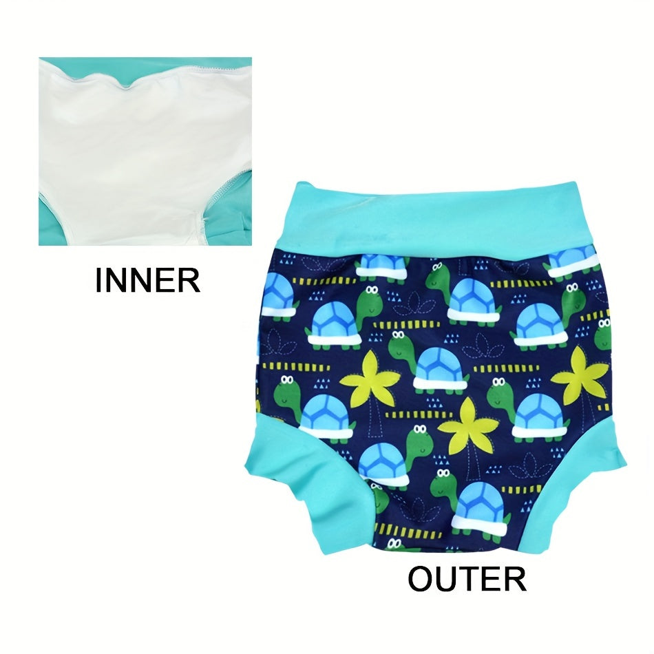 High Waist Leakproof Swimming Diaper for Newborns with Kids' Printed Swimwear - Perfect Gift for Halloween, Thanksgiving, and Christmas