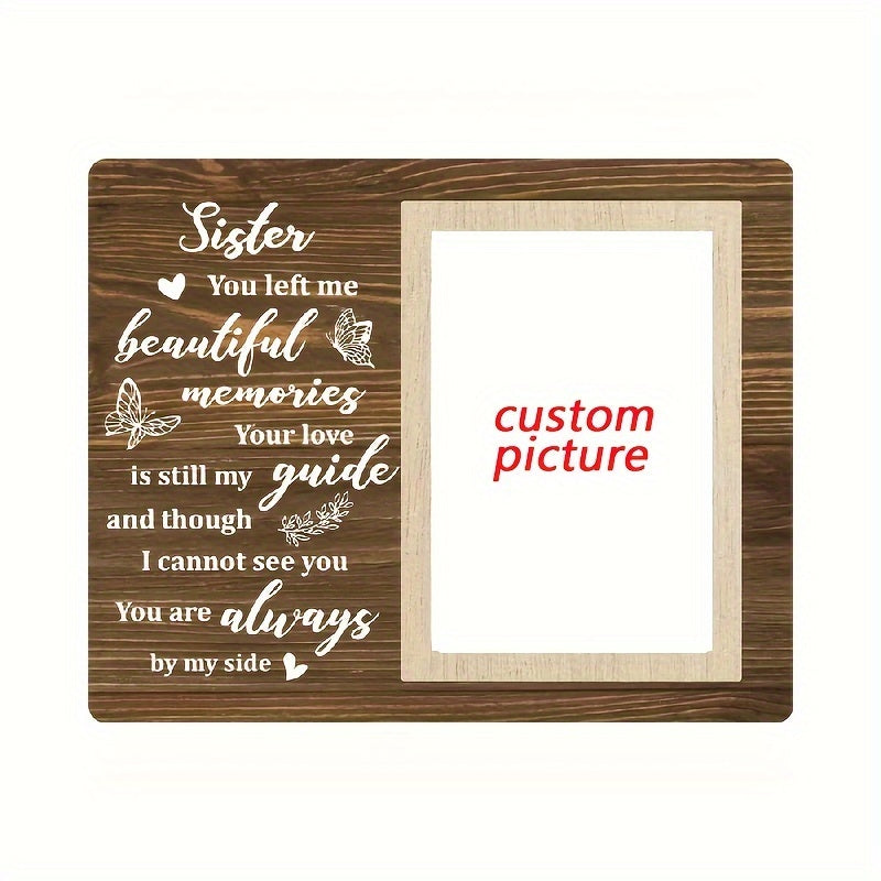 Sister Picture Frame, Sympathy Gift for Loss of Loved Sister - Custom Wooden Framed Canvas Painting, Bereavement Gifts for Loss of Sister, Remembrance Memorial and Eid Al-Adha Mubarak Gift