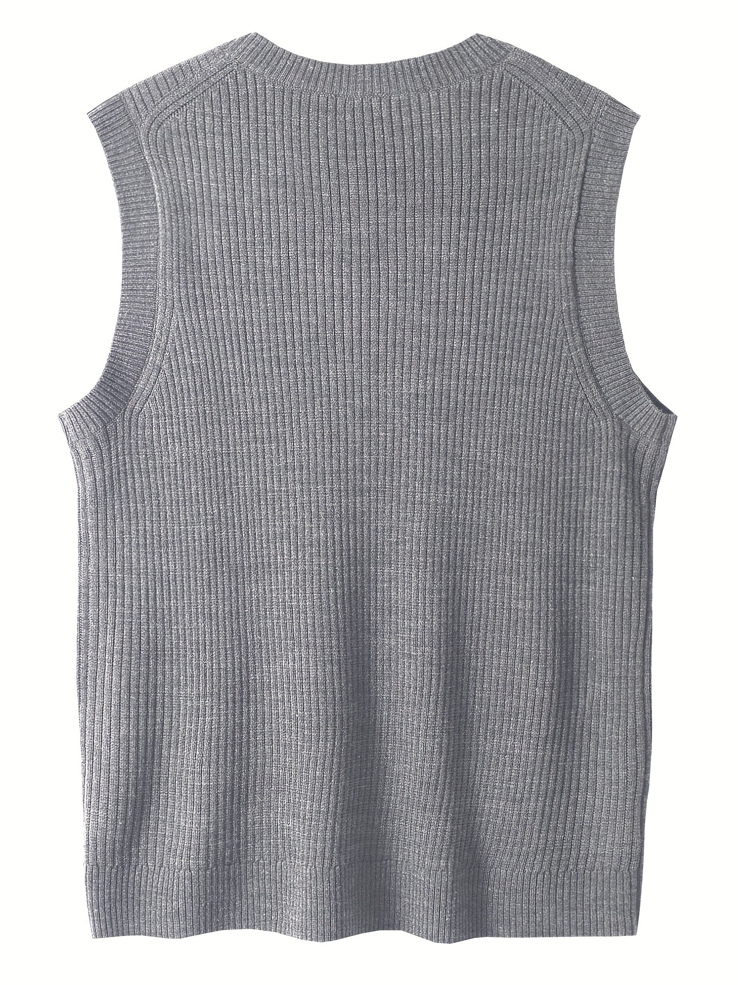 Sleeveless V-Neck Knitted Sweater Vest for Men