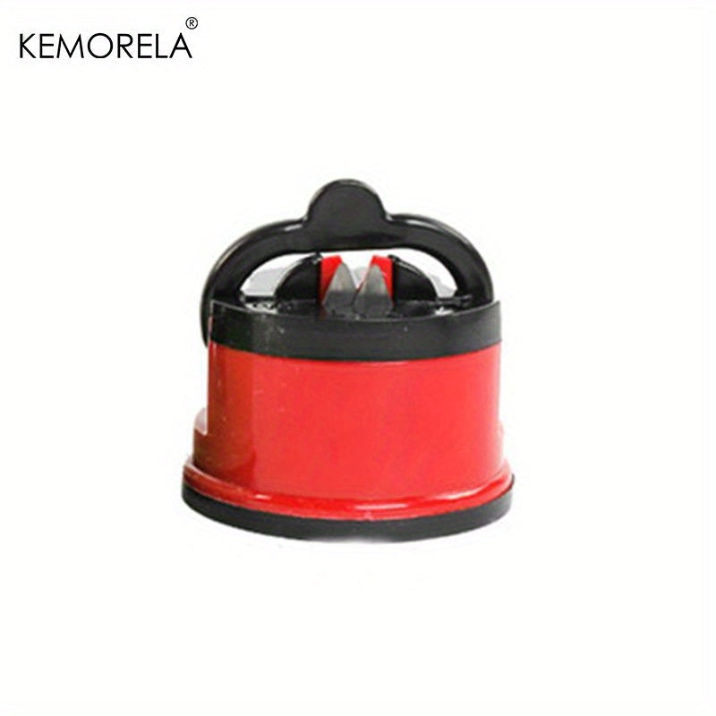 Get your knives sharp quickly and easily with the KEMORELA Manual Knife Sharpener. This sharpener is safe to use and perfect for kitchen and chef knives, including those made of Damascus steel. Featuring a stylish red design with black accents, this