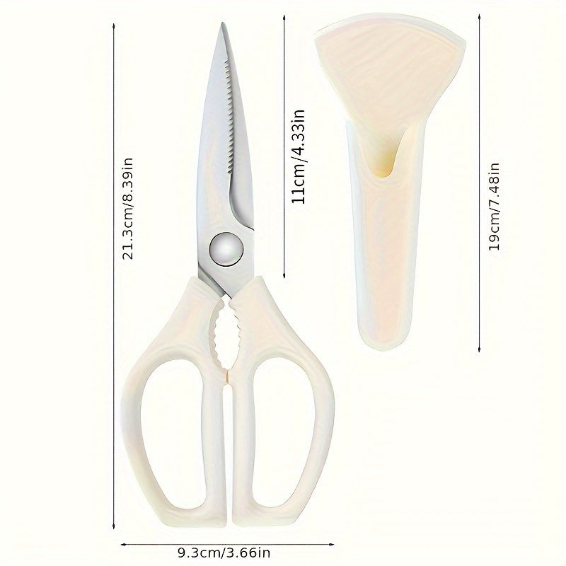 Professional Grade Stainless Steel Kitchen Scissors - Sharp and Durable Shears for Easy Cutting of Meat, Poultry, and Fish - Ideal for BBQs and Outdoor Cooking