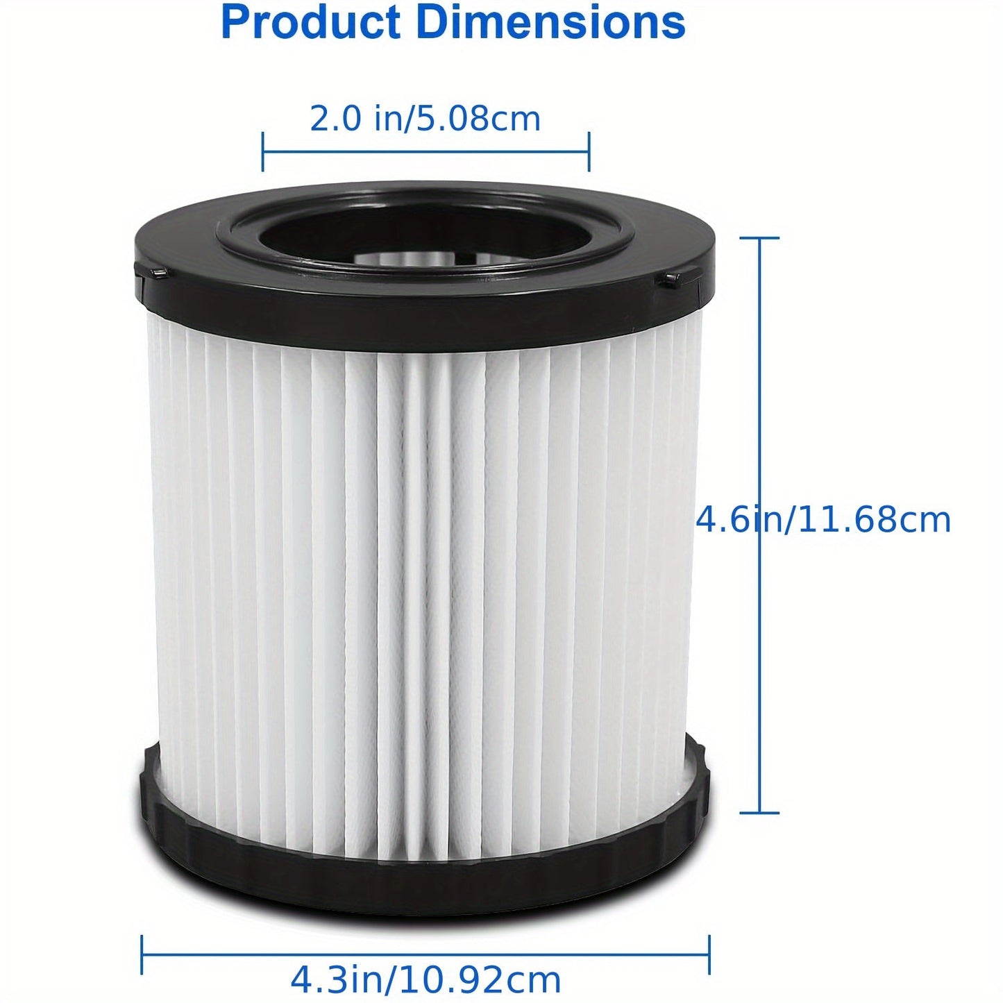 Durable Washable Vacuum Filter Compatible with Dewalt DCV580H, DCV581H, DCV5801H - Fits 20V Accessories, Reusable, 1 Piece