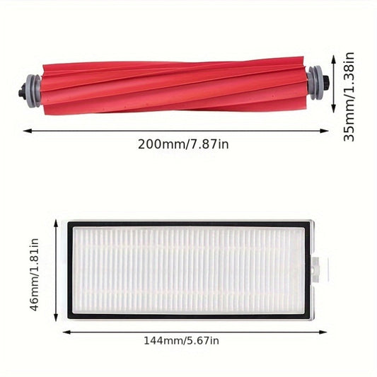 Replacement parts kit for Roborock Q7 series vacuum cleaners, including Q7, Q7+, Q7 Max, and Q7 Max+. Includes main and side brushes, filters, and mop cloths. Compatible with floor attachment accessories for easy home cleaning.