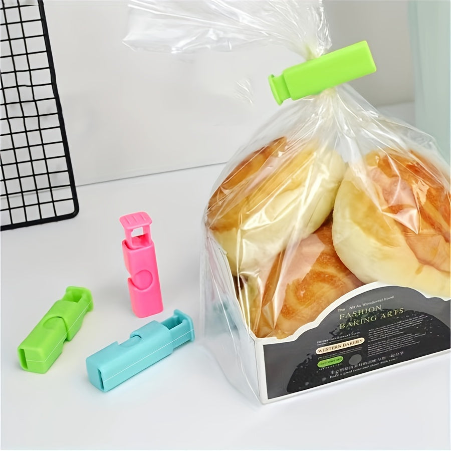 Set of 10 Colorful Plastic Bag Clips - Keep Food Fresh and Protected from Moisture and Dust - Perfect for Snacks, Bread, and Powdered Milk Storage - Convenient Press and Seal Design for Easy Use in the Kitchen - Securely Seal Bags to Maintain Freshness -