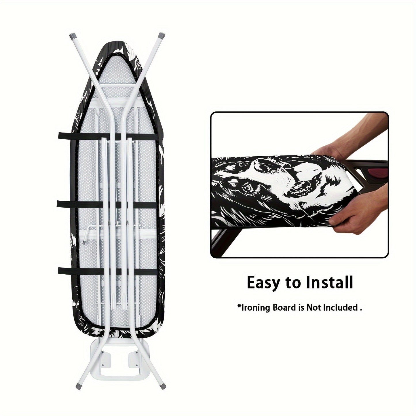 Iron your clothes with ease using the Bernese Mountain Dog Print Ironing Board Cover with Pad. This set includes 1 piece with an elastic edge for easy installation. No electricity needed, these non-electric essentials make ironing a breeze.