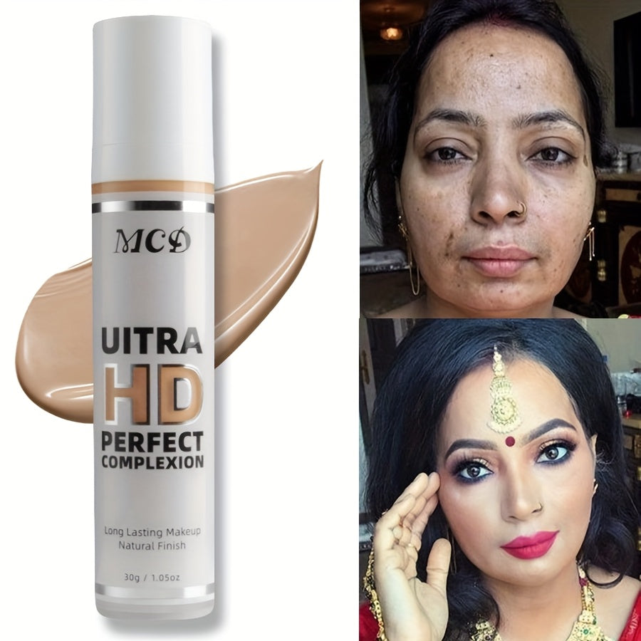 MC Ultra HD Perfect Complexion Liquid Foundation - Matte, Waterproof, Invisible Pores, Natural Shine, Long-Lasting, All Skin Types