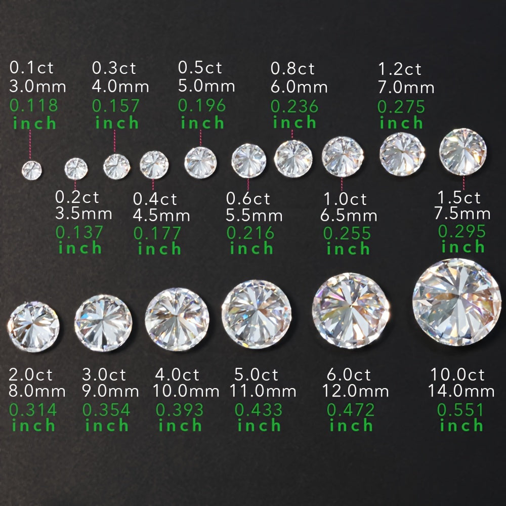 Flawless D VVS1 Round Cut Synthetic Moissanite Loose Stone with Certificate, Tester, Jewelry Making Ideal