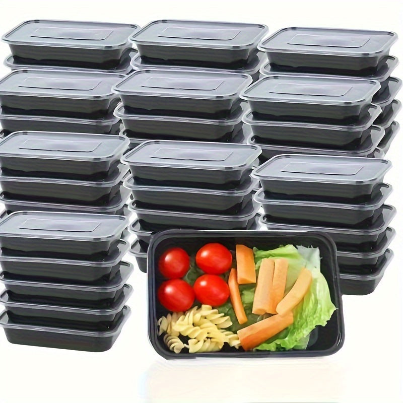 Pack of 10/30/50, BPA-Free Plastic Meal Prep Containers in 500ml/17oz sizes. These Disposable Food Storage Boxes are perfect for Leakproof Lunch Containers for Office, School, Picnic, or holiday gatherings like Christmas, Halloween, Hanukkah, and