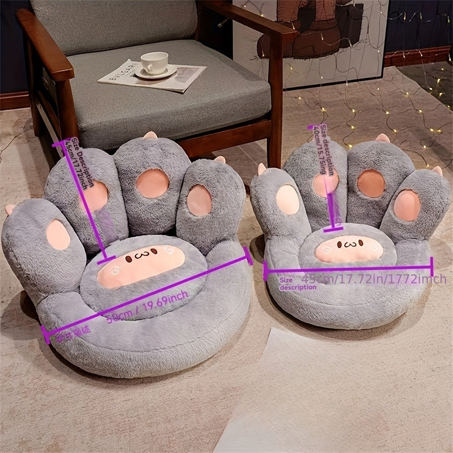 Soft and cozy cat paw floor cushion with detachable sheep plush, ideal for gamer chair and leisure lazy time.