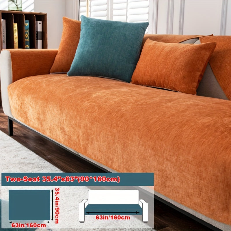 Fit Chenille Sofa Cover for 1 to 4-Seater Sofas - All-Season, Pet-Friendly, Non-Slip, Machine Washable