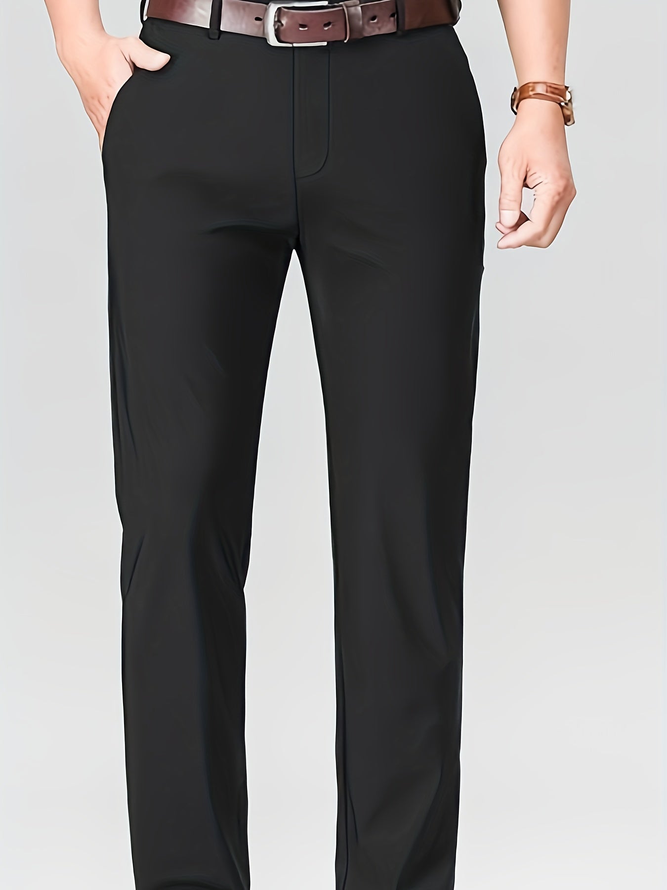 Men's straight suit pants are ideal for business activities and offices.