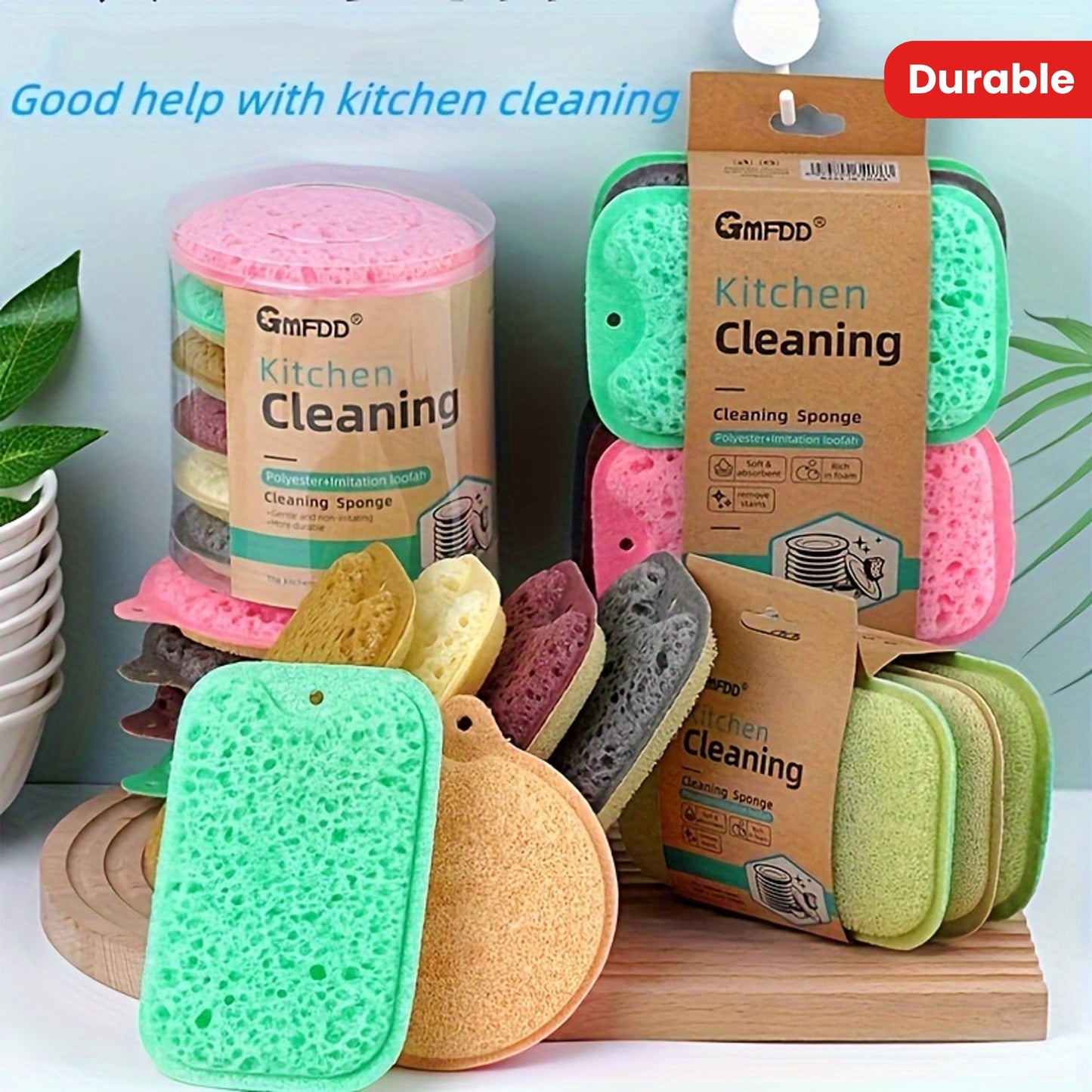 Set of 5 Multi-Purpose Magic Sponges - Dual-Sided with High-Density Foam for Cleaning in the Kitchen and Bathroom, Ideal for Stain Removal