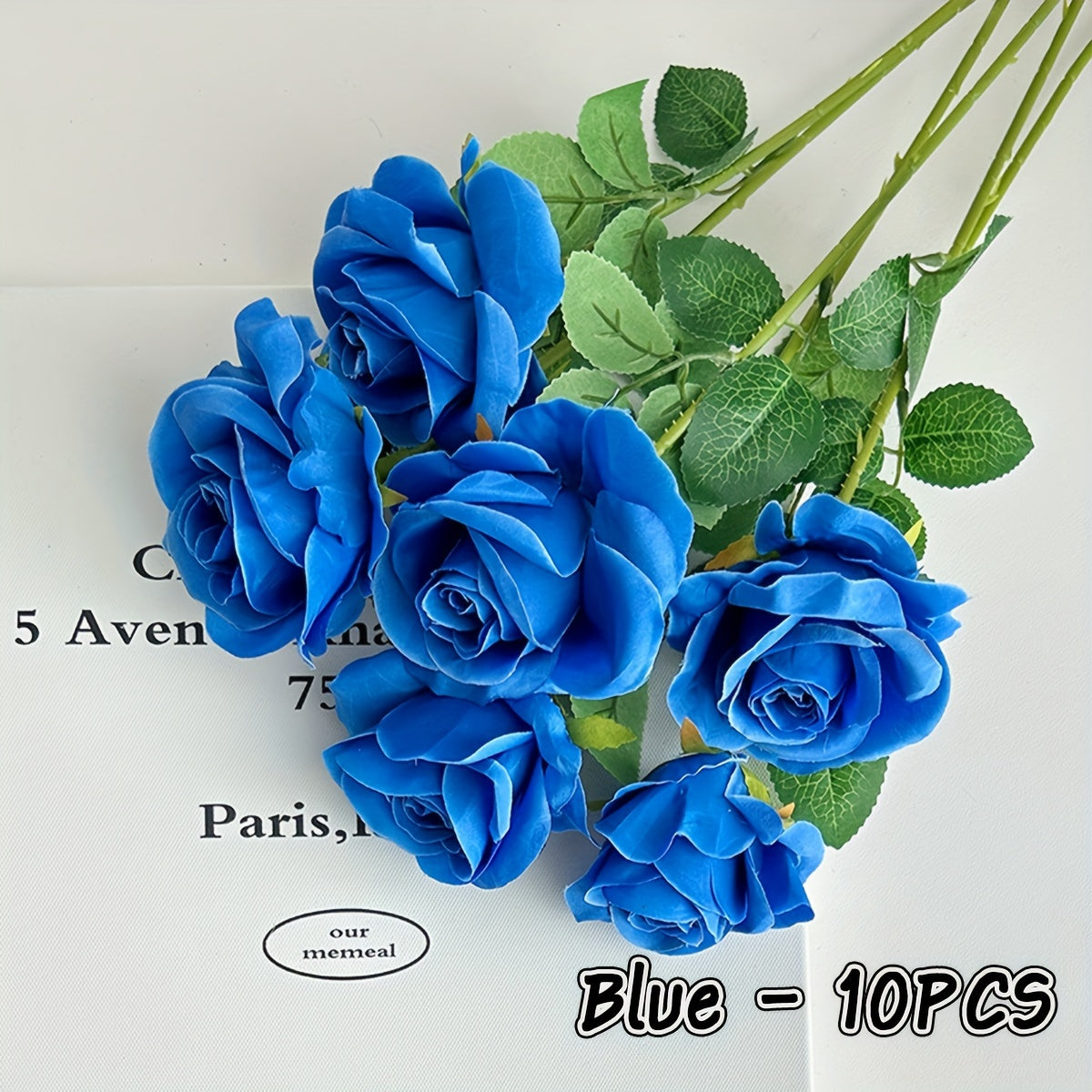 Roses: 10 Decorative Faux Roses with Soft Thron Stems, 51.05cm, Ideal for Wedding Decoration and Home Décor