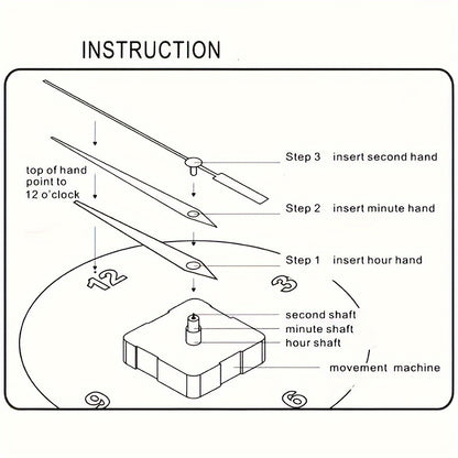 DIY Quartz Clock Kit includes clock movement, hands, and maintenance manual for home decoration.