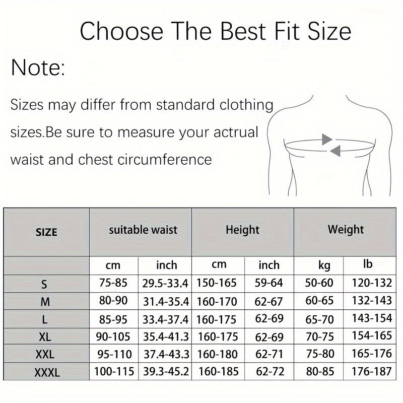 Adjustable men's vest with wide waist support and back brace made of neoprene, polyester, and nylon blend, in a sports style.