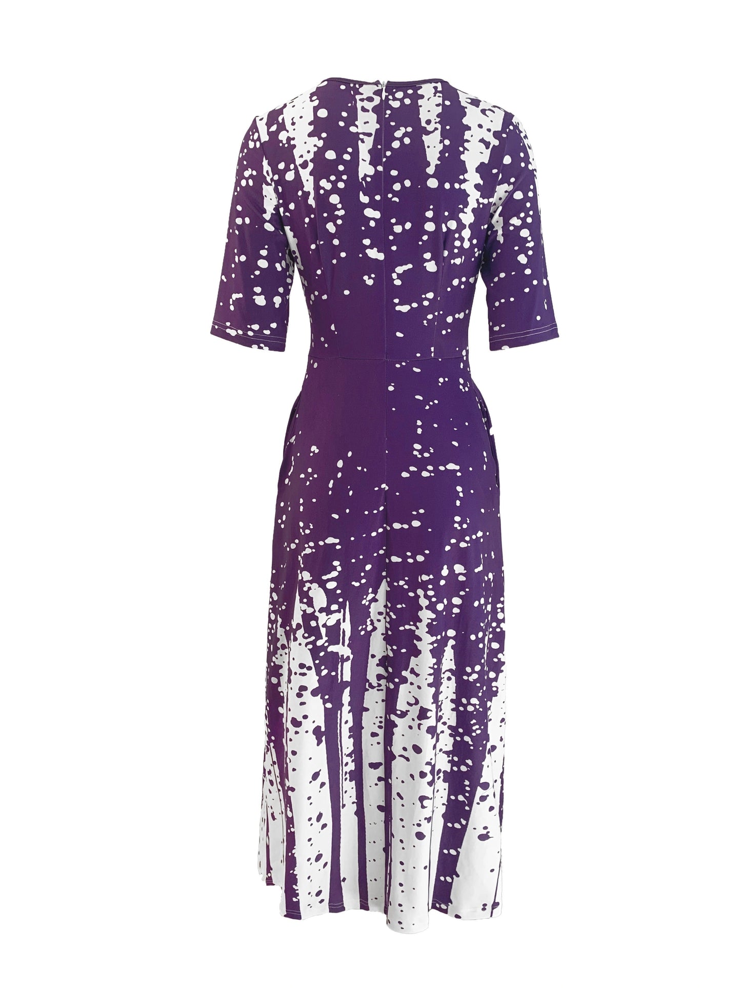 Stylish cross-border women's long dress with printed round neck.