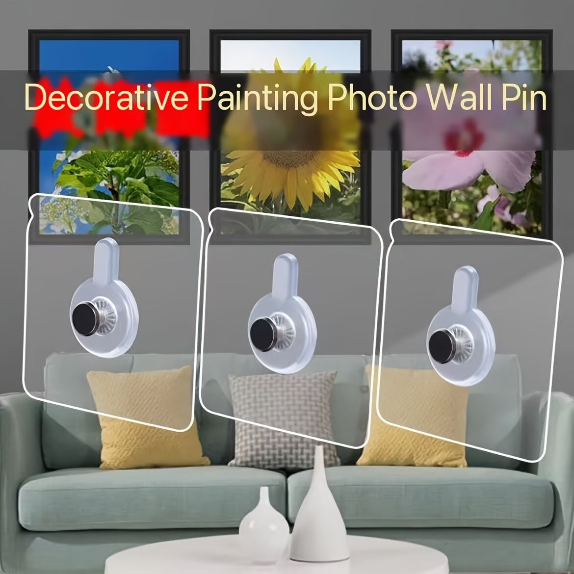 10pcs Heavy Duty Self-Adhesive Wall Hooks for Easy Picture Hanging - Washable, Reusable, Punch-Free - Perfect for Home Decor and Organization