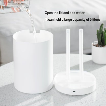 One piece 5L Ultrasonic Cool Mist Humidifier with Quiet Operation, Digital Display, USB Power, for Living Room and Bedroom, doubles as Air Purification Aroma Diffuser.