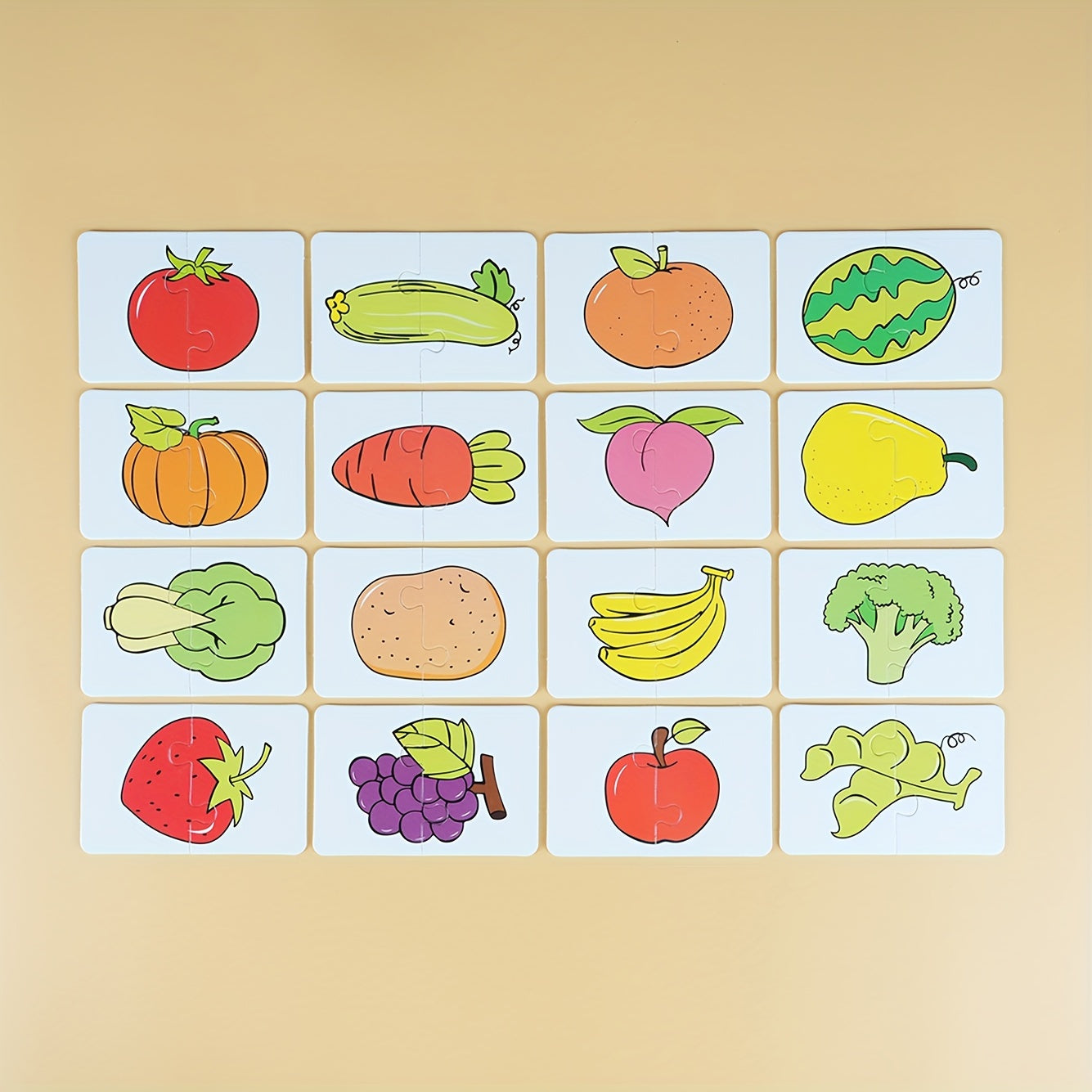 Early Learning Matching Puzzle Cards for Ages 1-4 - Colorful Intelligence Toy in Red/Green/Blue/Yellow.