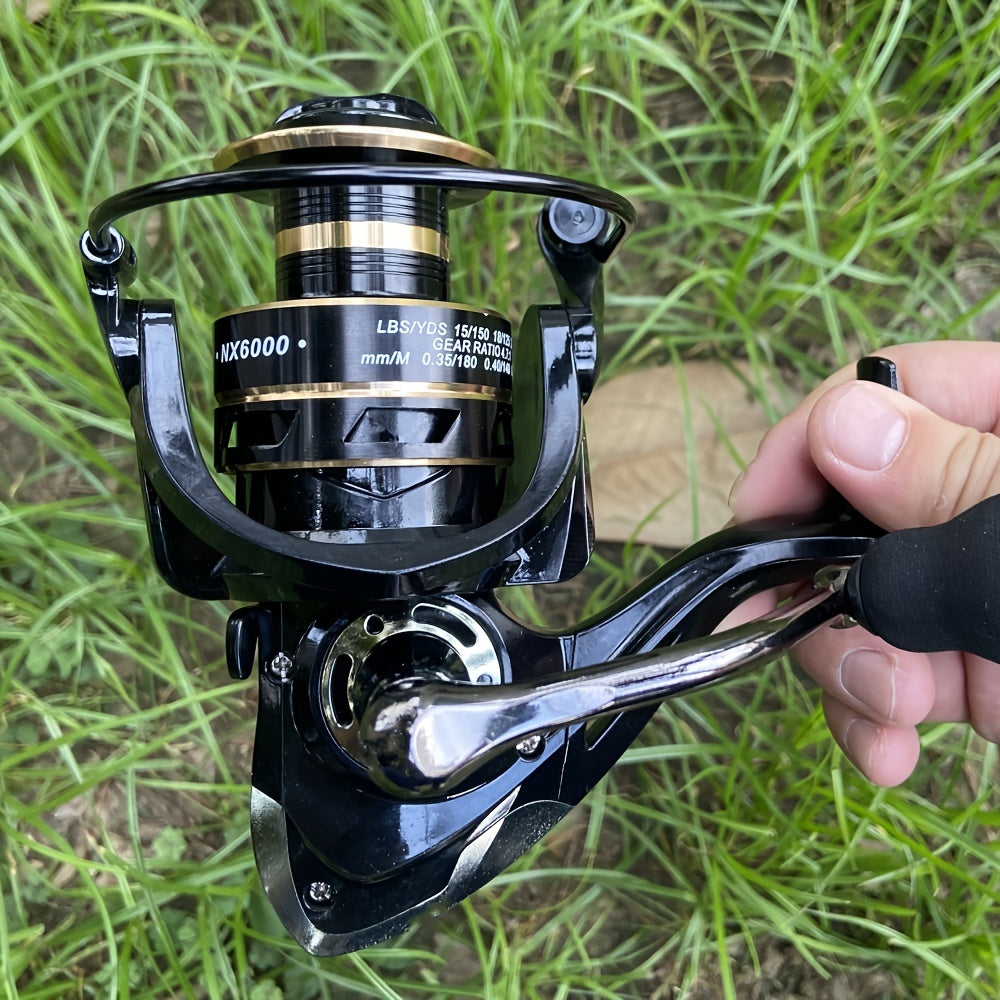 1pc metal spinning fishing reel with 14 ball bearings, for long casting and freshwater fishing.