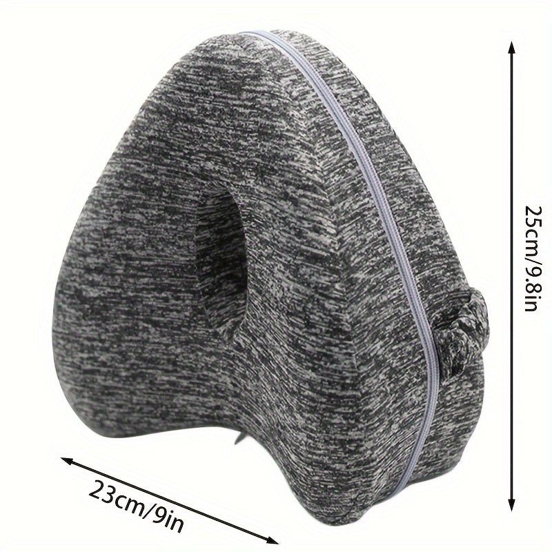 Soft and comfortable plush memory foam leg and waist support pillow designed for side sleepers. Ideal for pregnancy shaping and leg toning, this non-slip pillow is machine washable and comes in gray. Features a contoured design and soft polyester cover