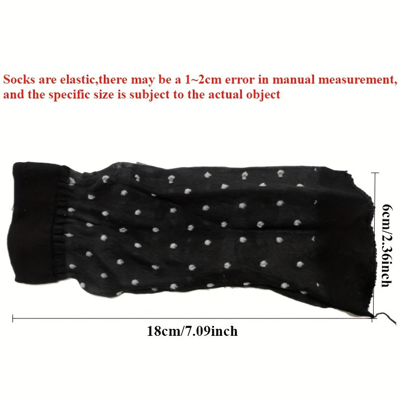 10 pairs of transparent, thin socks with skin color dot design, ideal for summer and short ankle styles.