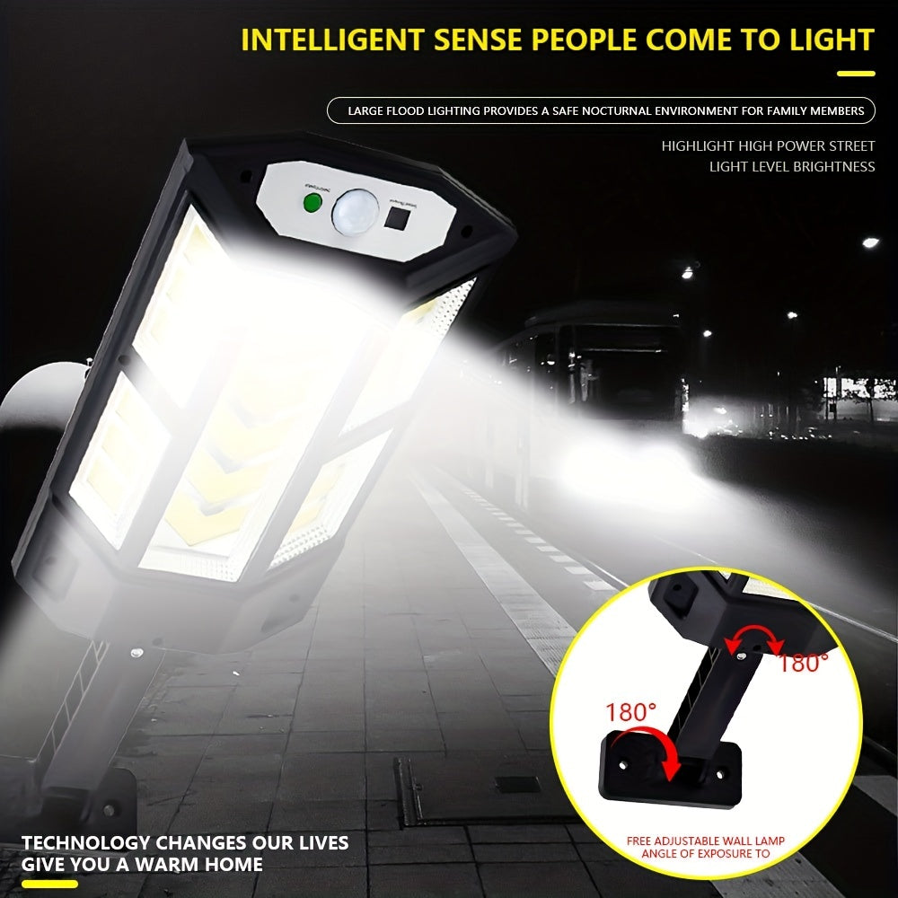 1 Solar Street Light with Remote Control, Motion Sensor, Energy Efficient for outdoor lighting.