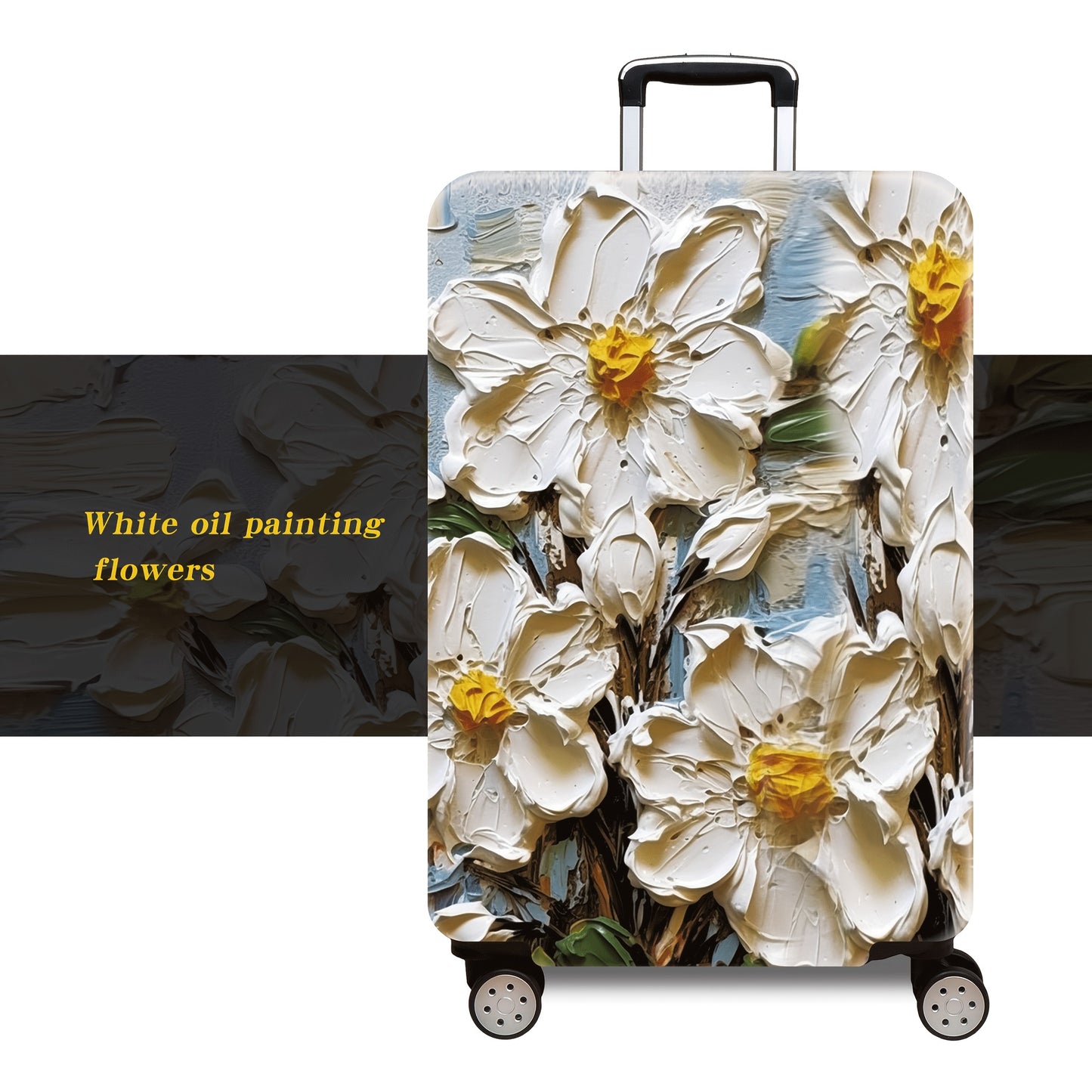 1pc Vibrant Floral & Butterfly Art Thickened Luggage Cover - TSA-Approved, Machine Washable Polyester Suitcase Protector for 50.8-71.12 cm Cases, Ideal for Business and Leisure Travel