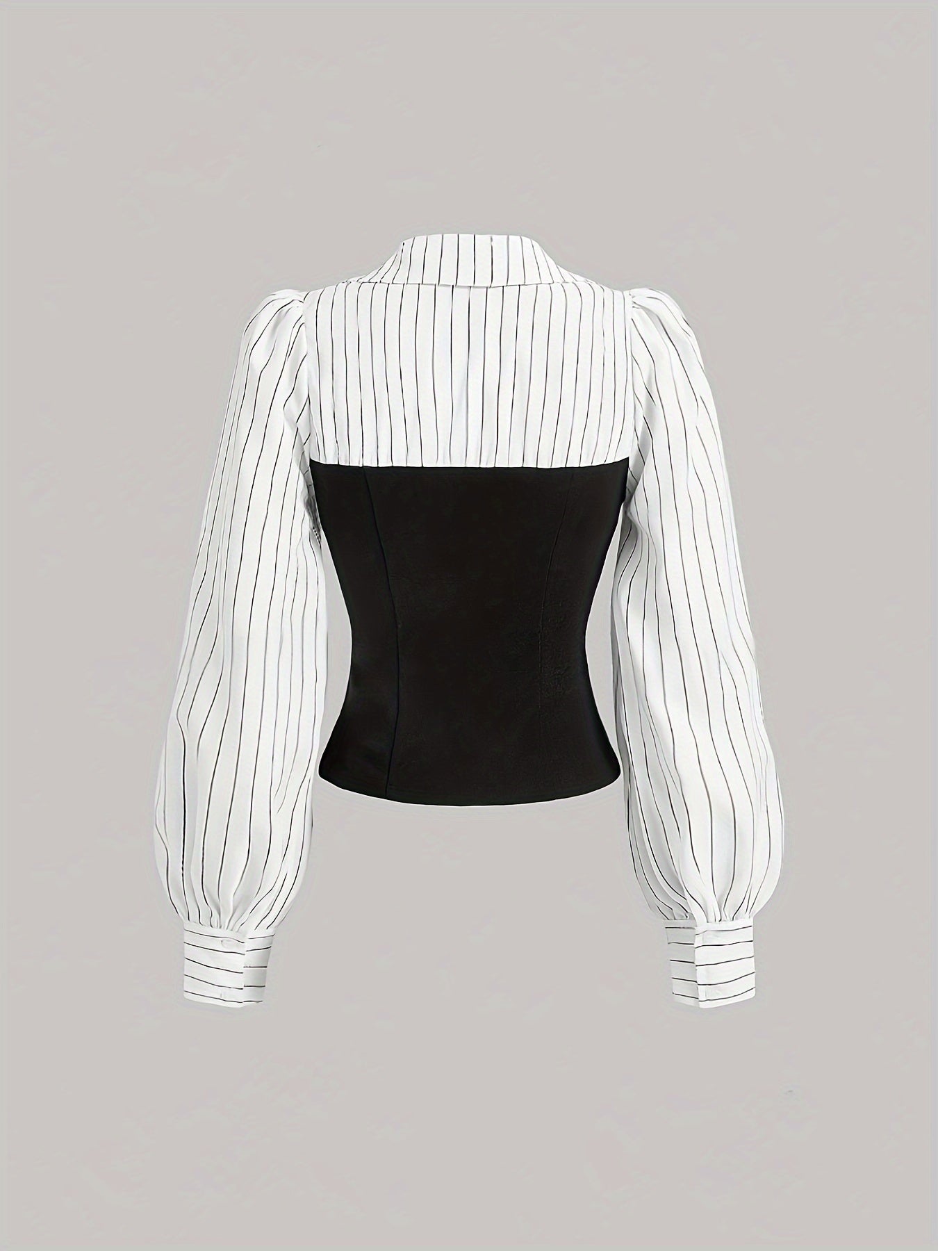 Elegant striped patchwork shirt for women