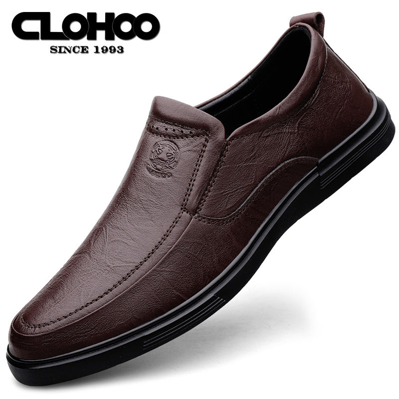 CLOHOO Men's Handmade Slip On Loafer Shoes