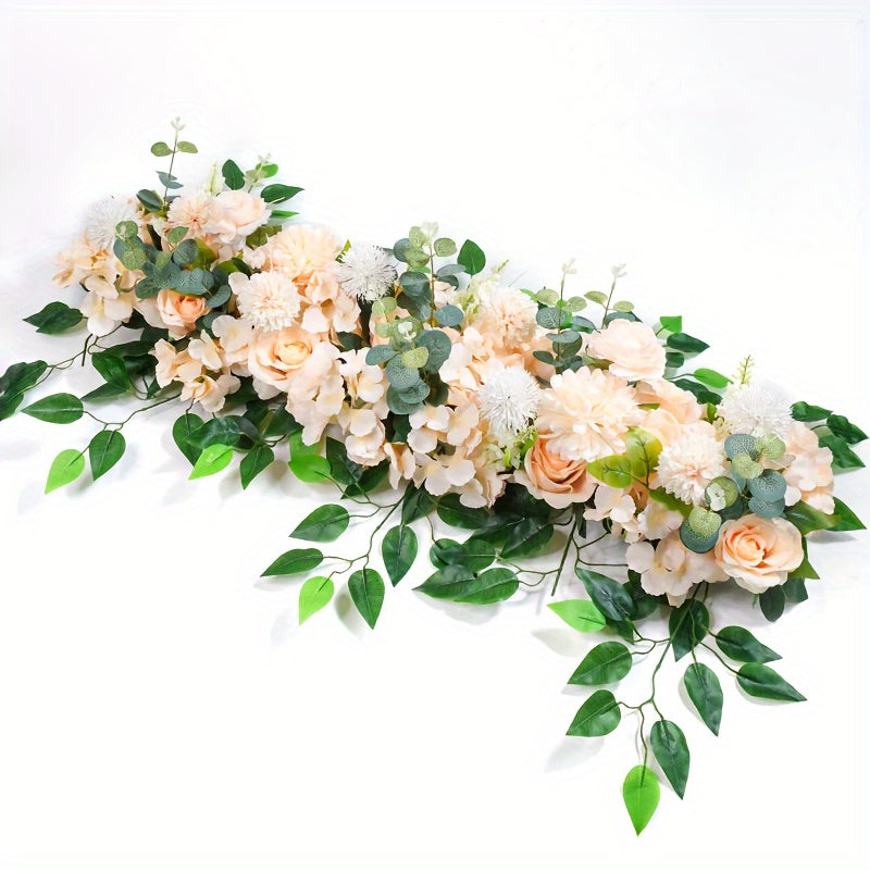 Artificial Peony Rose Garland for Wedding and Events, Outdoor Patio Decoration, all-season use for holidays, no container included.