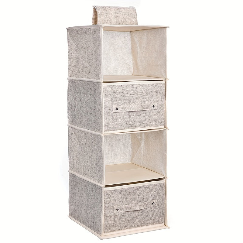 Multi-Layer Hanging Closet Organizer with Removable Drawers - Save Space and Stay Organized! Great for Sweaters, Jeans, Shirts | Perfect for Dorms & RVs.