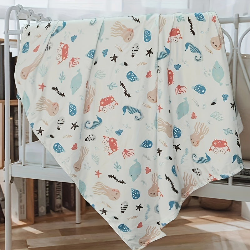 One adorable animal-print blanket, perfect for cozying up and relaxing.