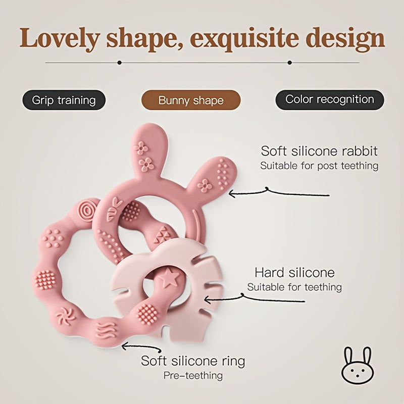 Adorable Rabbit-Shaped Teether for Babies - Made from BPA-Free Silicone, Gentle on Gums, Perfect for Soothing Teething Babies and Toddlers