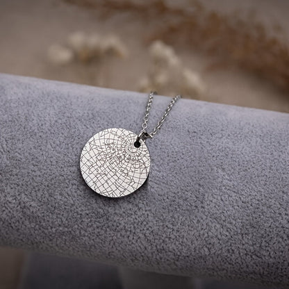 This stunning Star Map Pendant Necklace is custom-engraved and crafted from high-quality 18K Golden Plated 304 Stainless Steel. Elegant and alluring, it is the perfect accessory for daily wear and makes for a thoughtful gift. Ideal for celebrating