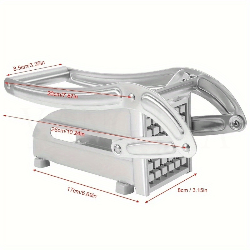 Durable Stainless Steel French Fry Cutter - Heavy Duty Vegetable, Potato, and Onion Chopper - High-Quality Kitchen Tool for Home Cooks and Professionals