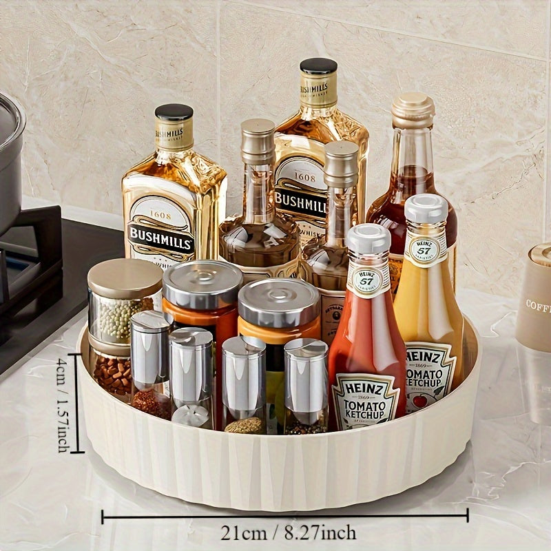 360° rotating spice rack organizer for kitchen, cabinet, fridge, and bathroom - multipurpose storage solution for condiments and seasonings, with storage bins for home organization.