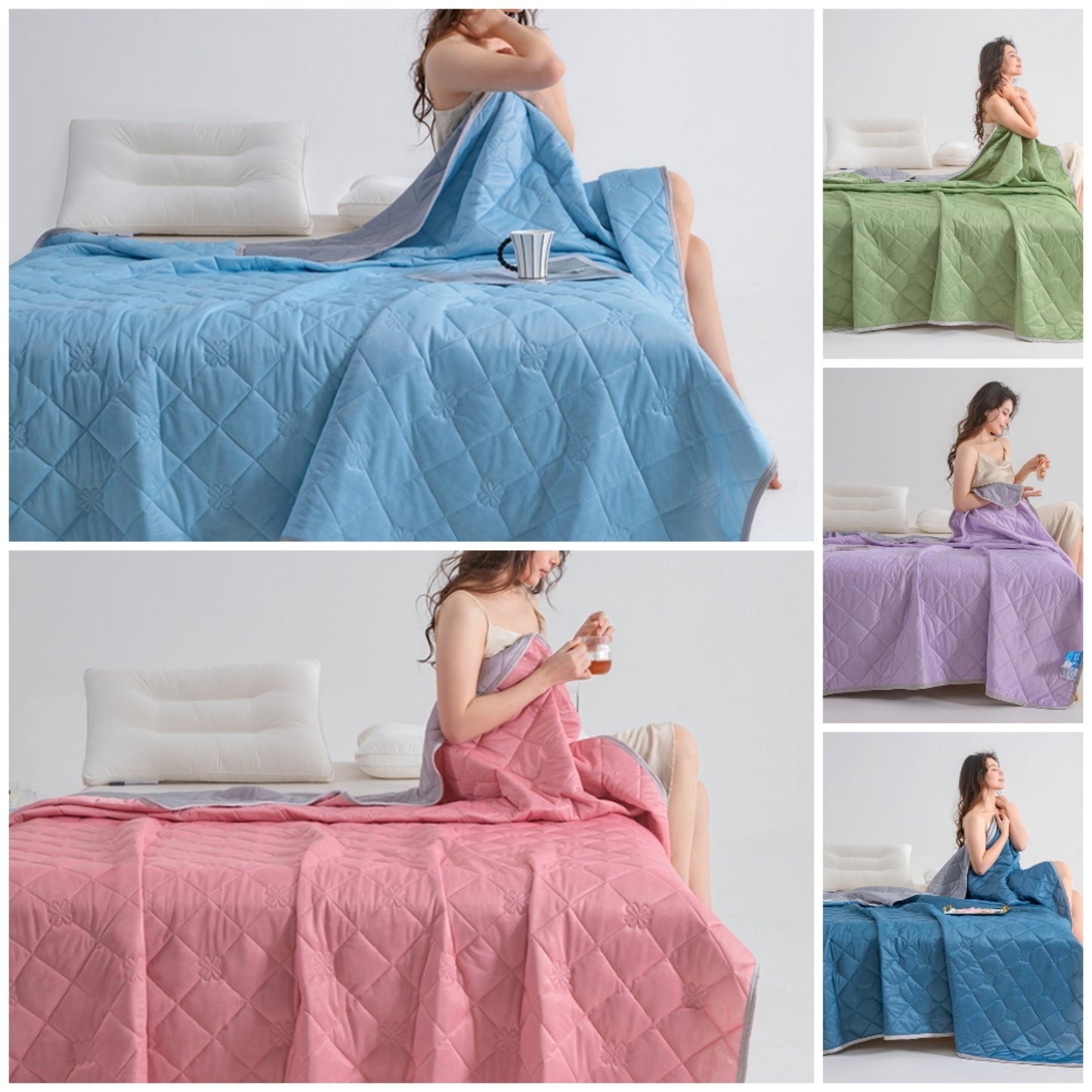 Modern Summer Quilt with Ultrasonic Embossed Design, Made of 100% Polyester, Easy to Machine Wash, Breathable and Lightweight, Print-Free for Cooling Comfort All Year Round, Perfect for Ice Cream Bedding