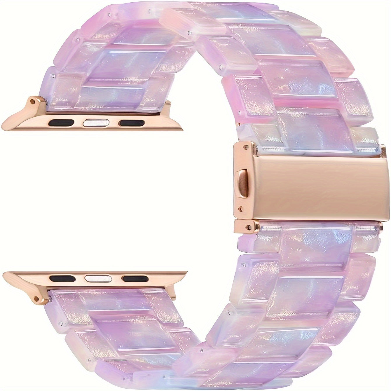 Chic Ivory White Resin Band for iWatch - Fits 38mm to 49mm Sizes, Compatible with Ultra & Series Models - Sleek, Comfortable Design with Butterfly Clasp, Lightweight and Gentle on Skin